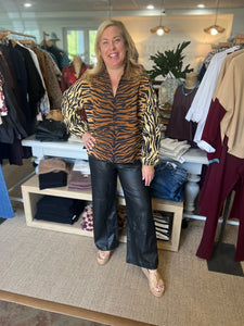 Tiger Jacquard Long Sleeve Poppy
