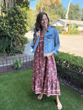 Load image into Gallery viewer, Multi Floral Tie Midi Dress
