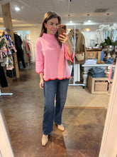 Load image into Gallery viewer, Scallop Edge Mock Neck Top
