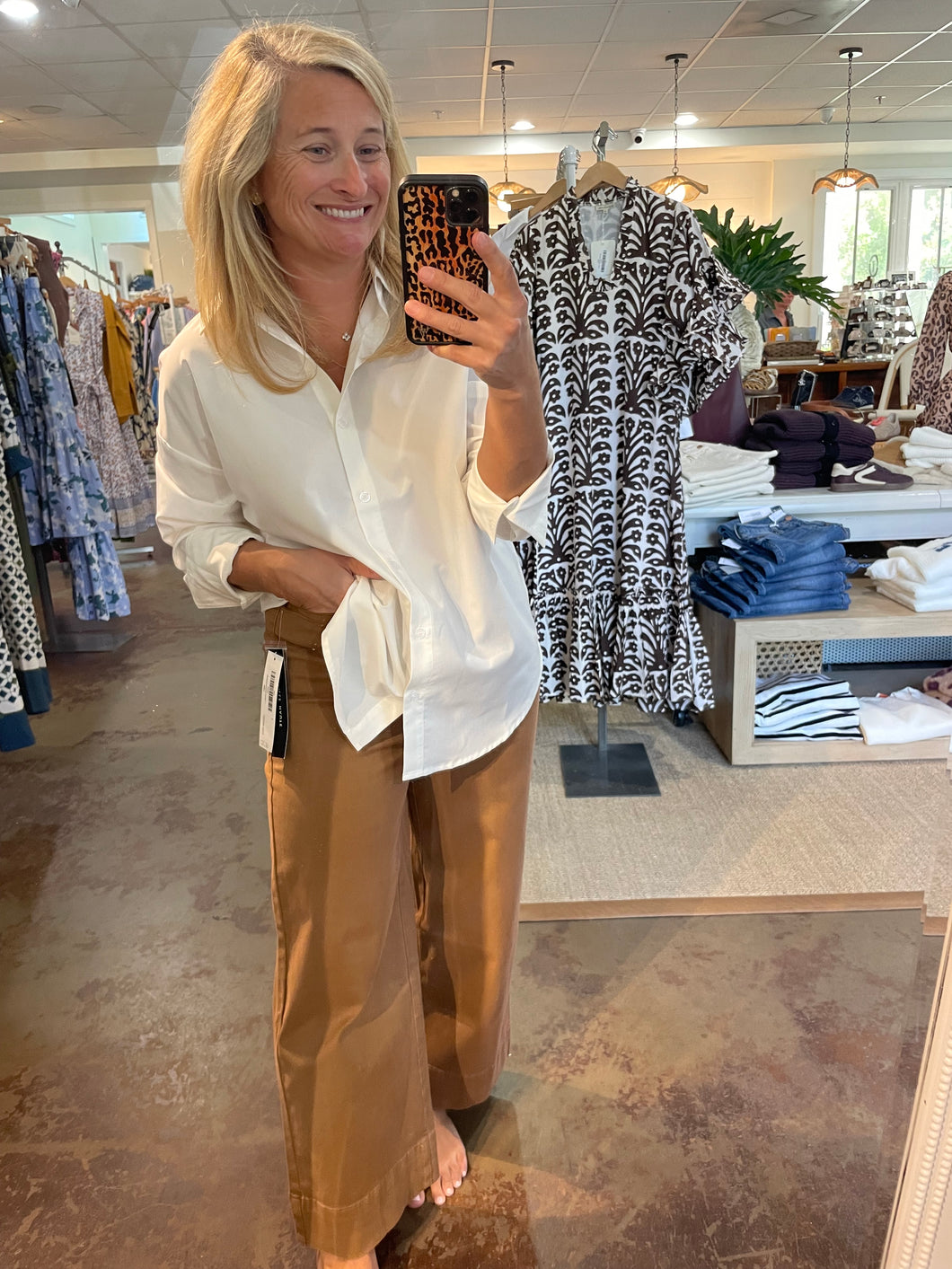 Split Collar V Neck Blouse