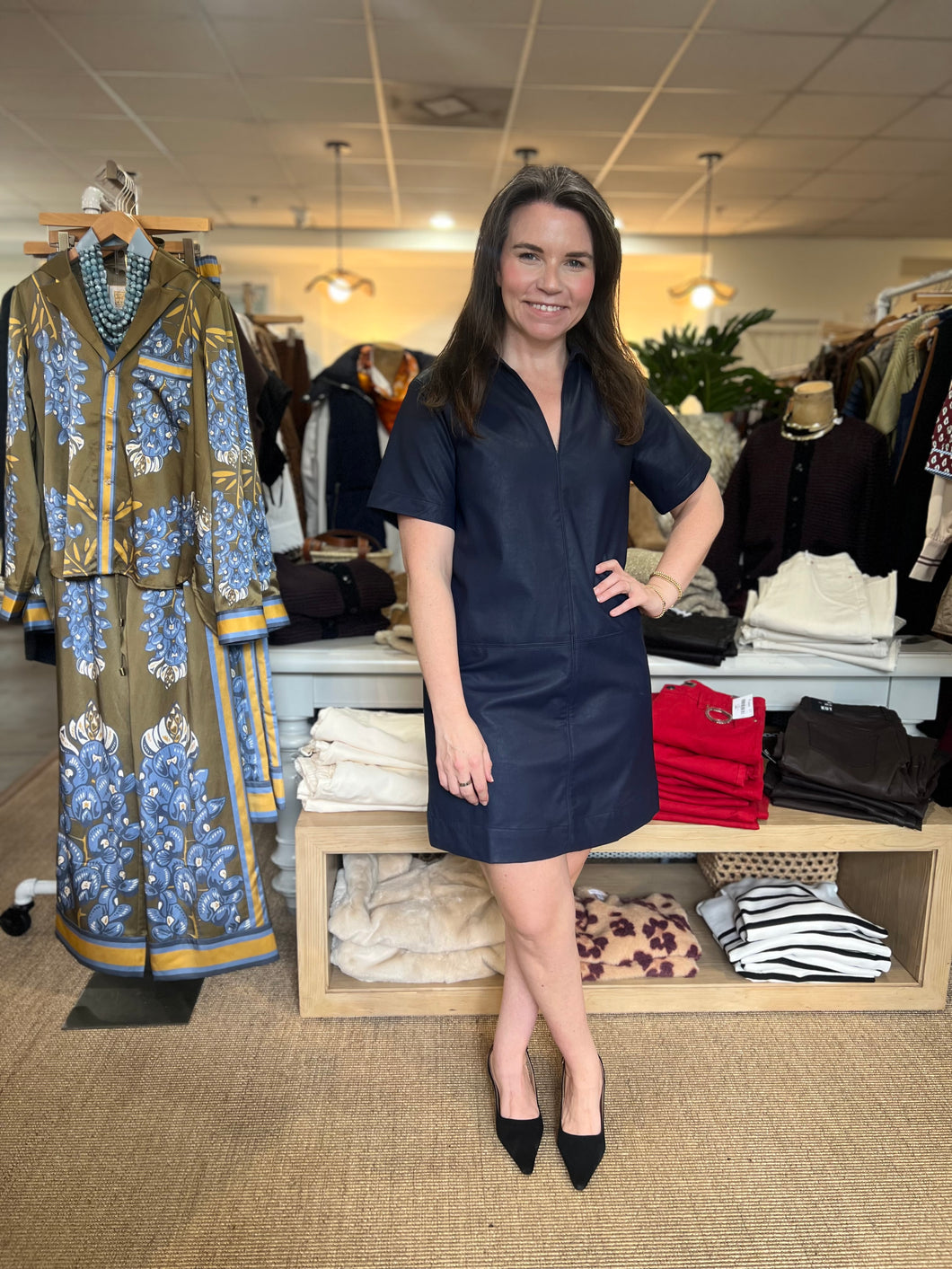 Avon Faux Leather Mini Dress