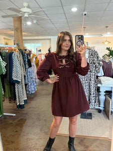 Embellished Bow Mini Dress
