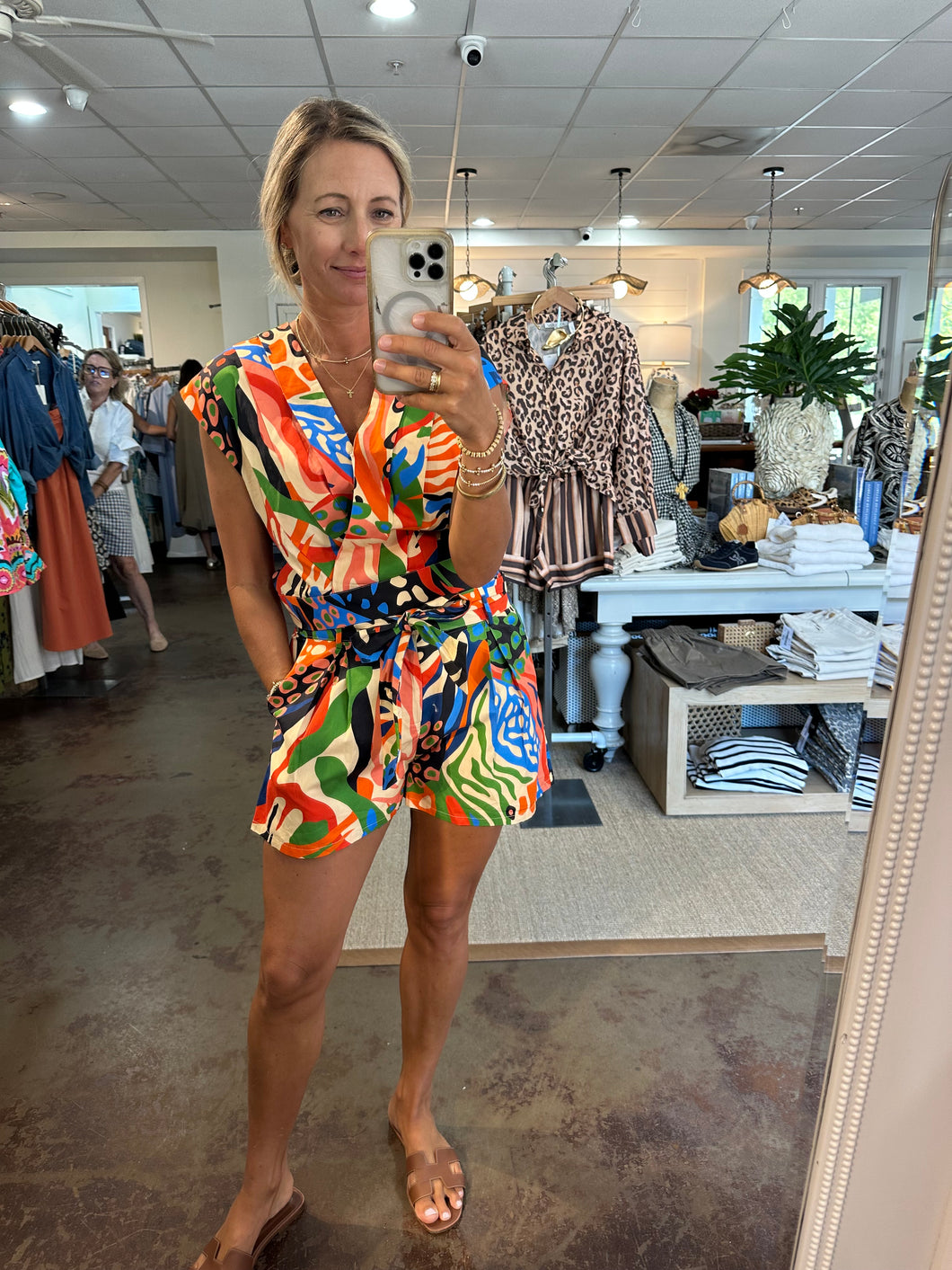 Drina Printed Surplice Crop