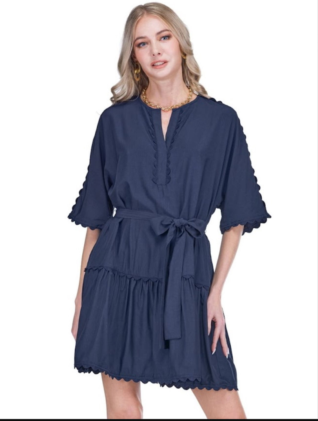 blue ric rac dress Trim – Gigi's Bluffton Neckline Length hits above Choose Finish:Ash Brown Devil In A Blue EMPLOYEE65