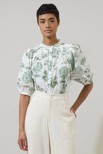 Load image into Gallery viewer, Floral Blossom Smocked Mock Neck Top
