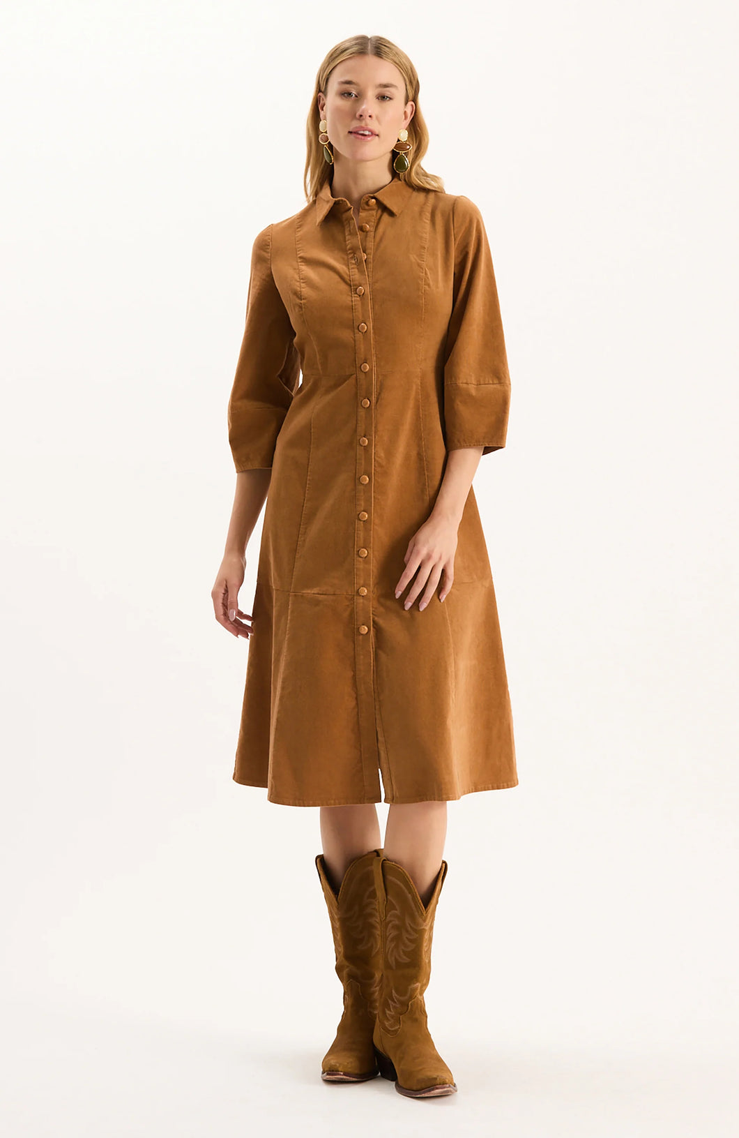 Beth Pinwale Cord Midi Dress