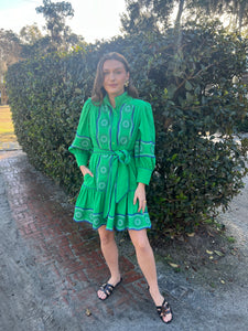 Christy Embroidered Skimmer Dress