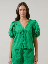 Load image into Gallery viewer, Eyelet Puff Sleeve Top
