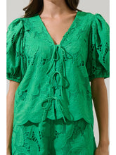 Load image into Gallery viewer, Eyelet Puff Sleeve Top
