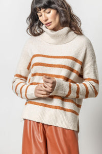 Boucle Striped Turtleneck