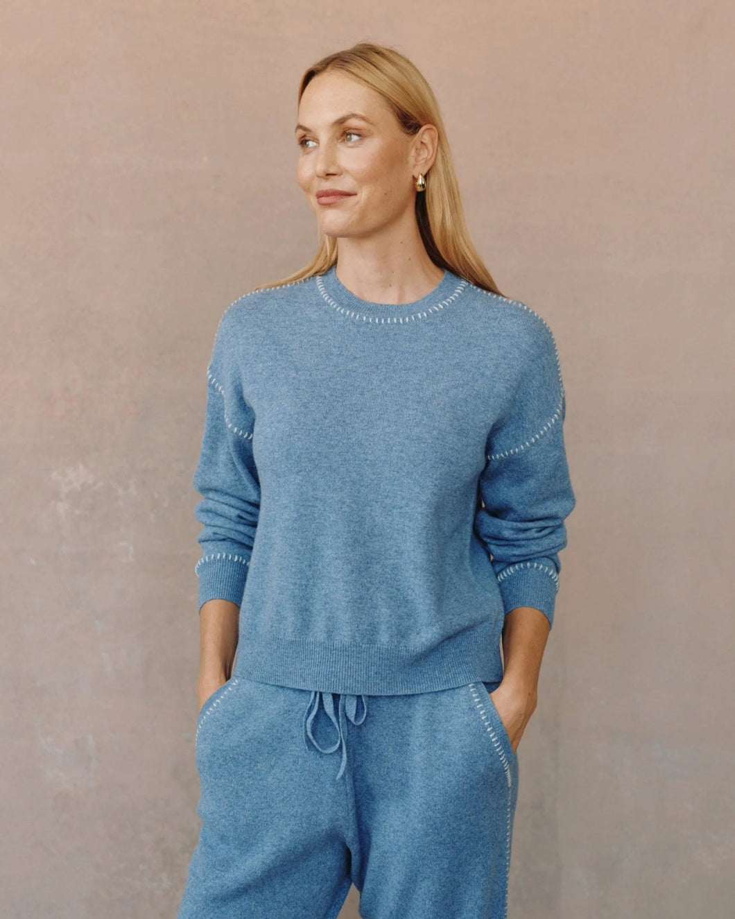 Whip Stitched Crew Neck Sweater