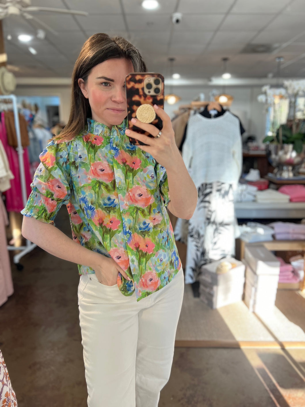 Hopper Ruffle Puff Sleeve Blouse
