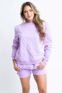 Solid Novelty Stitch Crew Sweatshirt