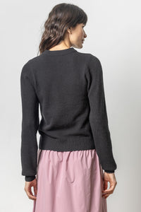 Boucle Rib Sleeve Crewneck Sweater