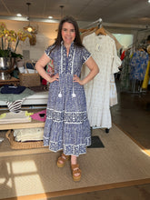 Load image into Gallery viewer, Coral Navy Caftan
