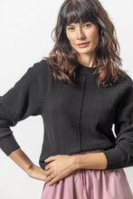 Load image into Gallery viewer, Boucle Rib Sleeve Crewneck Sweater
