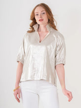 Load image into Gallery viewer, Metallic Linen Poppy Top
