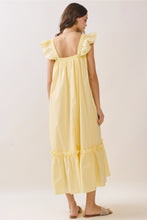 Load image into Gallery viewer, Ruffled Cap Sleeve Square Neckline Midi Dress
