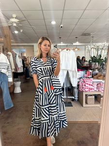 Grant Striped Tiered Dress