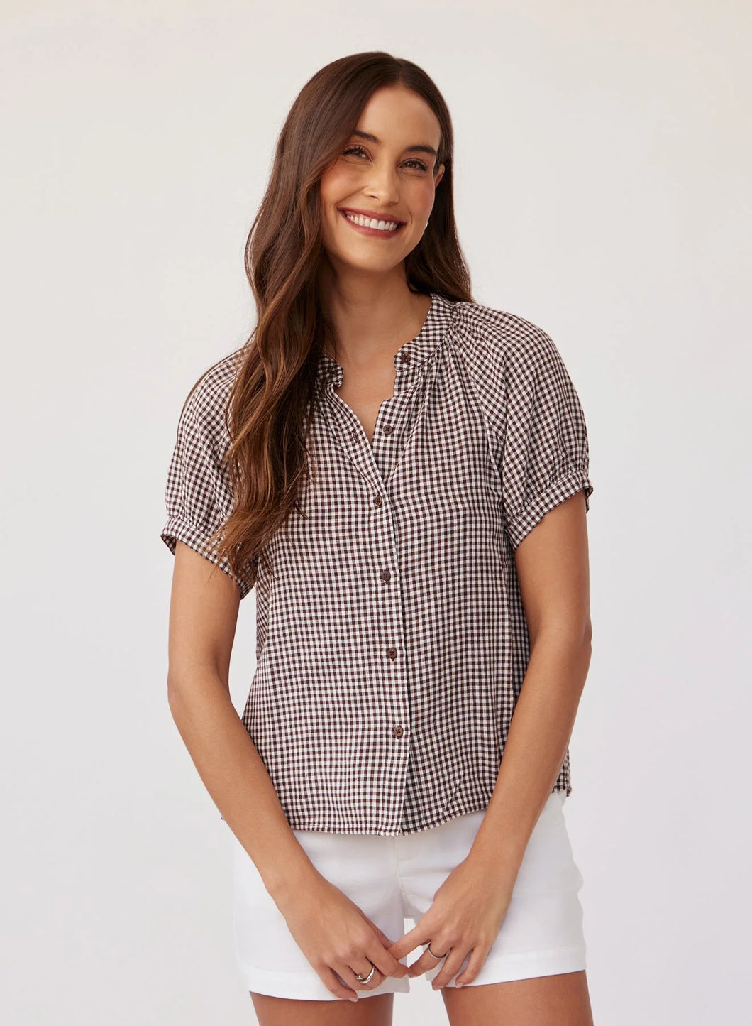 Micro Gingham Raglan Shirt