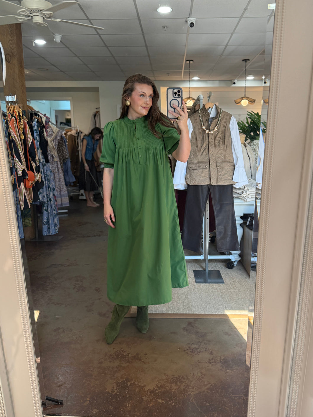 Pin Tuck Maxi Dress