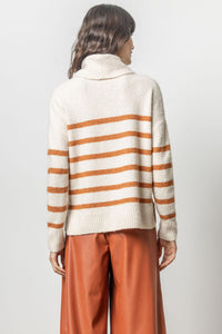 Boucle Striped Turtleneck