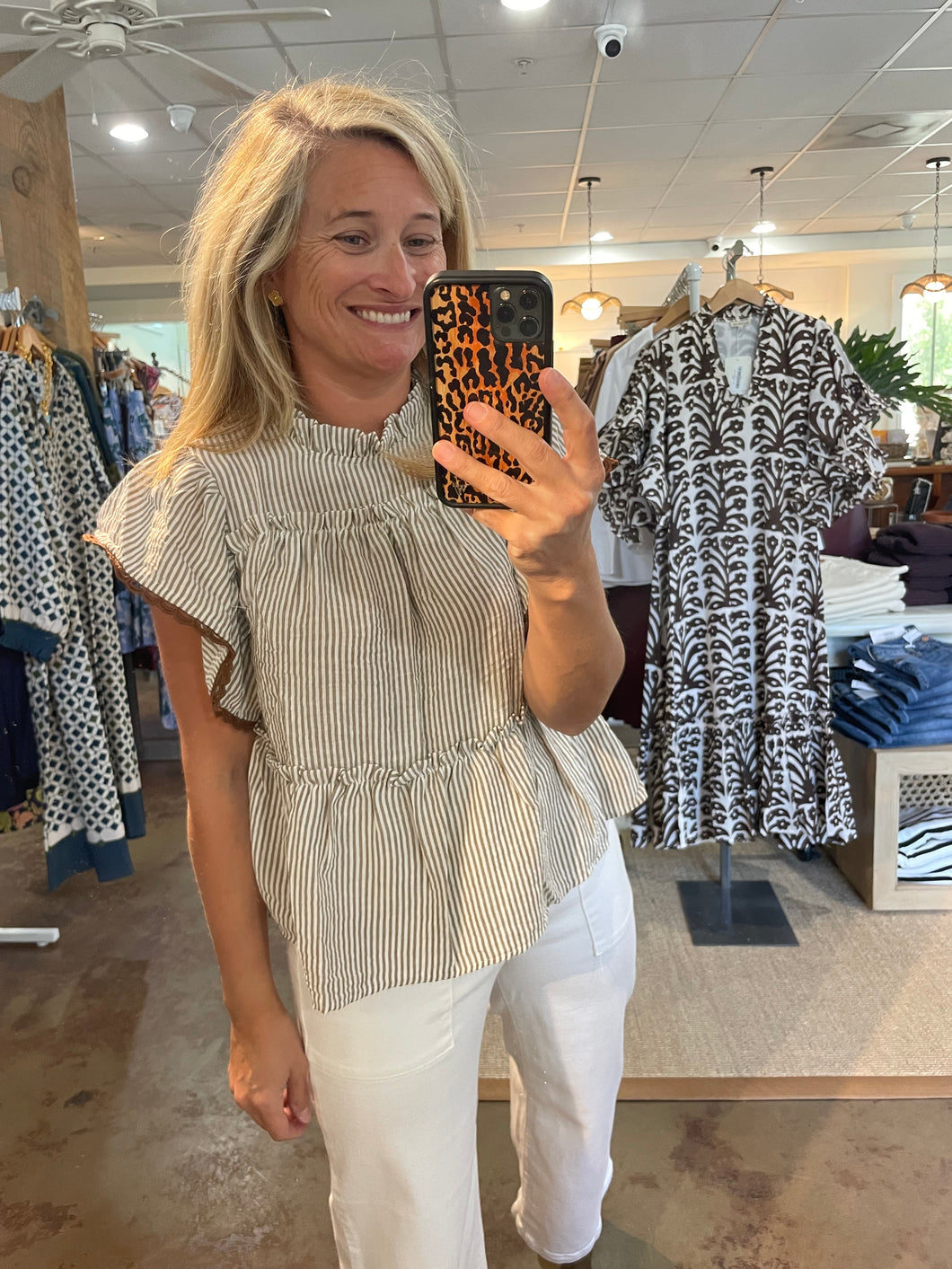 Stripe Ruffle Blouse