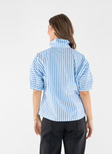 Load image into Gallery viewer, French Blue Stripe Poppy Top
