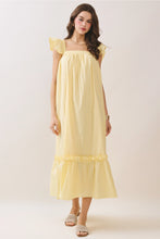 Load image into Gallery viewer, Ruffled Cap Sleeve Square Neckline Midi Dress
