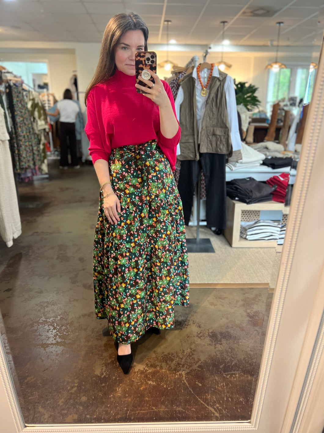 Floral Tie Maxi Skirt