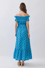 Load image into Gallery viewer, Floral Print Off Shoulder Ruffle Maxi Dress
