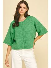 Load image into Gallery viewer, Button Down Short Sleeve Sweater
