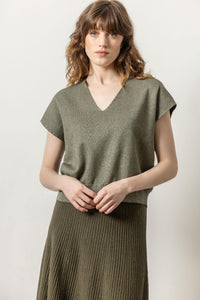 Cotton Cashmere V Neck Sweater