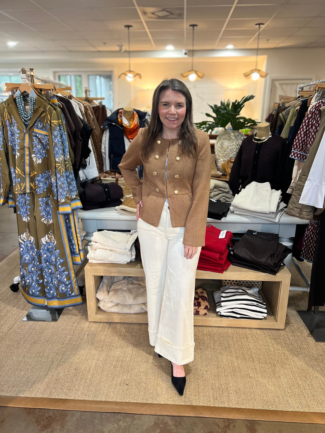 Cinched Waist Button Jacket
