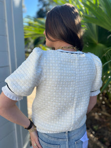 Aspen Tweed Puff Sleeve Top