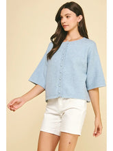 Load image into Gallery viewer, Button Down Short Sleeve Sweater
