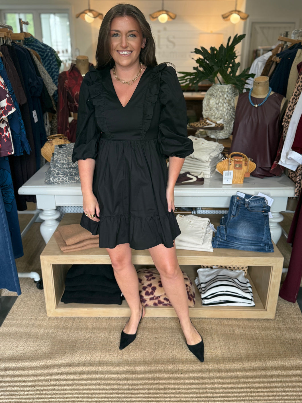 Poplin Ruffle Tier Dress