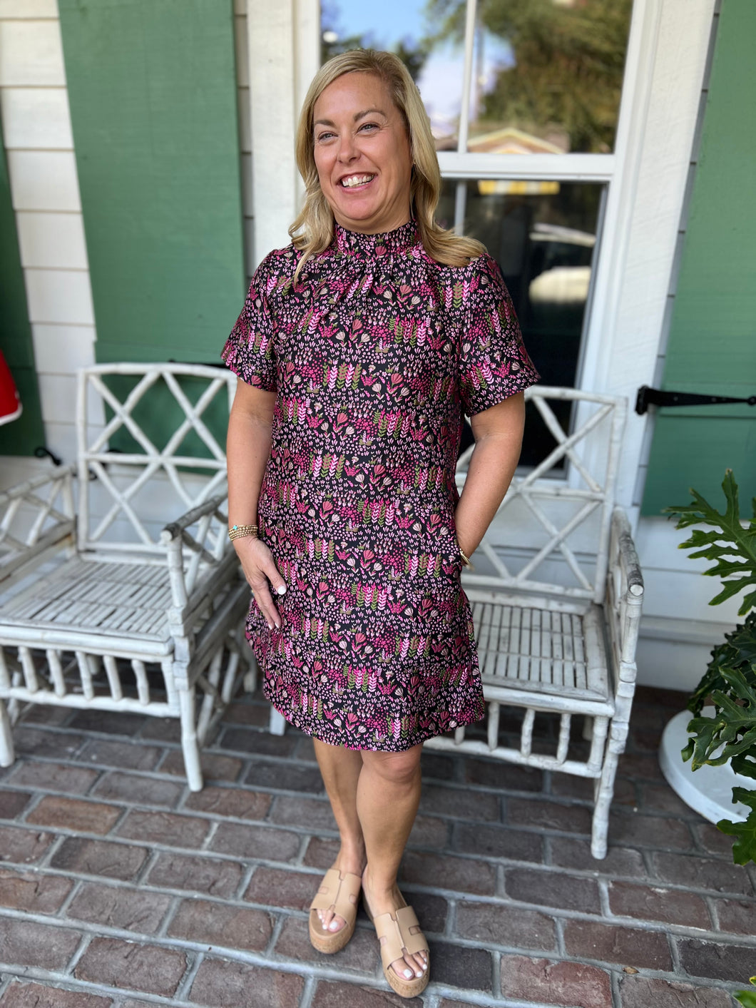 Sutton Floral Jacquard Dress