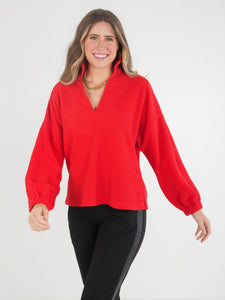 Boucle Poppy Pop-Over Top