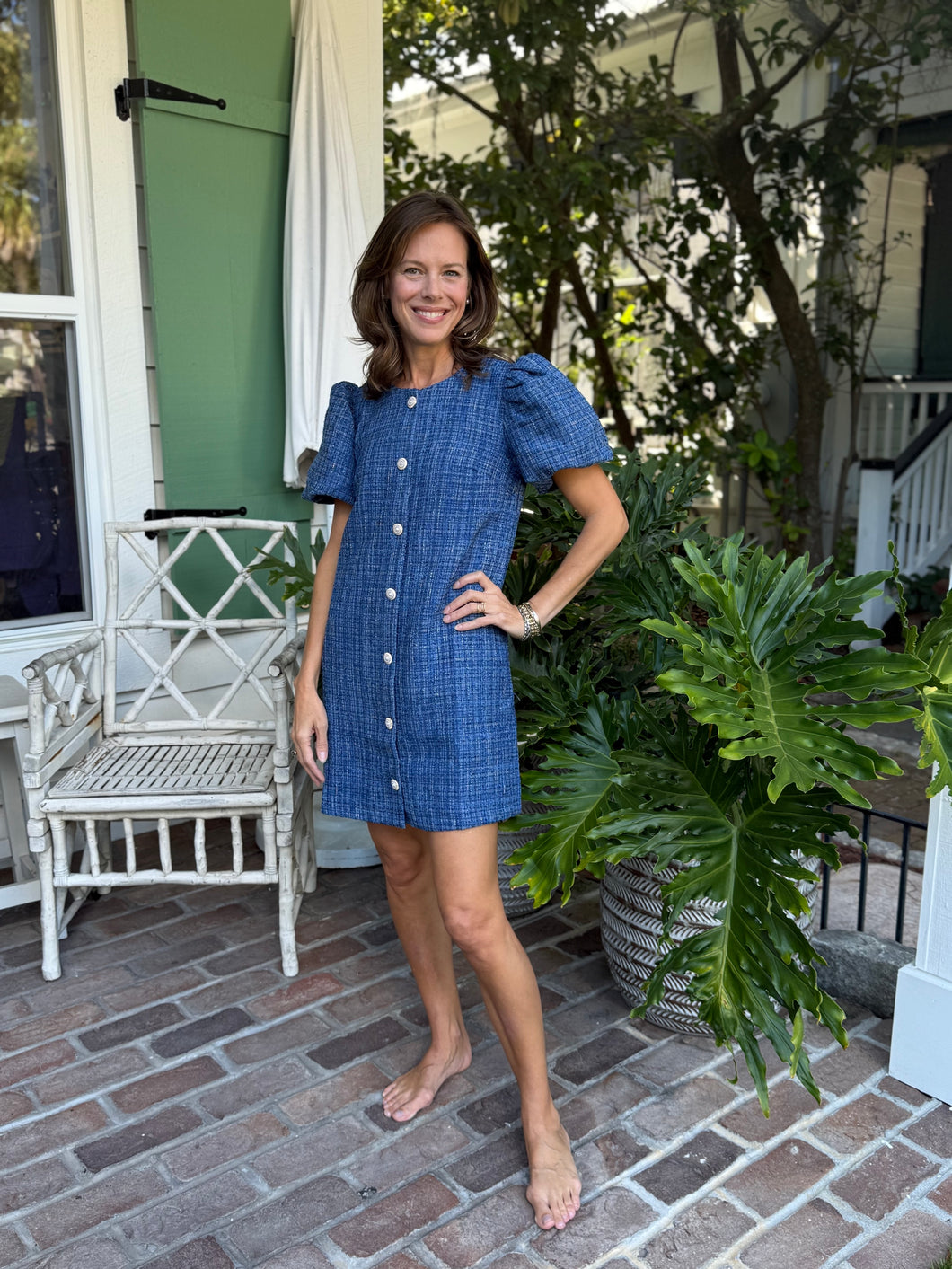 Boucle Mini Shift Dress