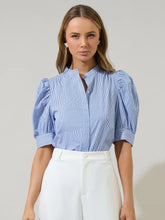 Load image into Gallery viewer, Striped Drape Sleeve Top
