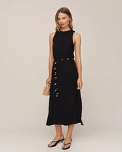 Load image into Gallery viewer, Bias Midi Dress with Beaded Belt

