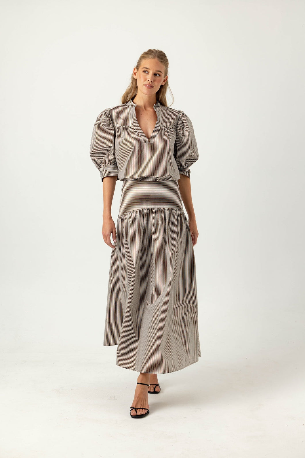 Lurex Stripe Celeste Skirt