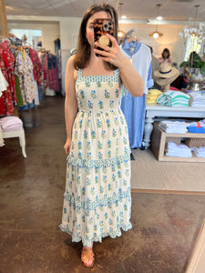 Tie Shoulder Floral Midi Dress