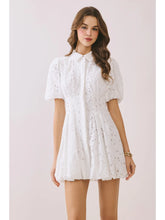 Load image into Gallery viewer, Eyelet Collared Neck Hidden Front Button Dress
