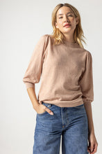 Load image into Gallery viewer, Rib Trim Puff Sleeve Sweater
