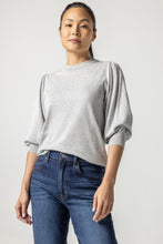 Load image into Gallery viewer, Rib Trim Puff Sleeve Sweater
