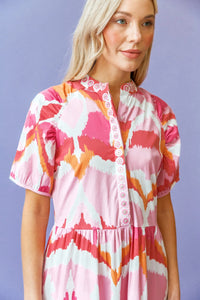 Watercolor Ikat Kimbell Dress