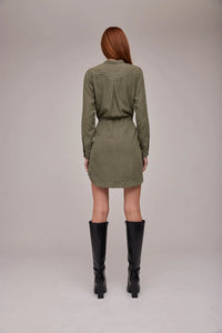 Flap Pocket Shirt Dress