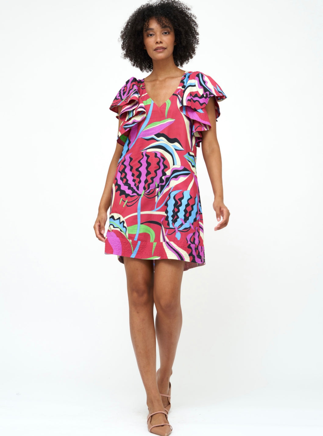 Fergana Flirty V Neck Dress